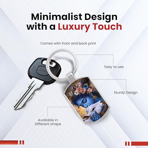 Image of Stylish Metal Keychains with Permanent Glossy Print - Inspirational Quotes & Spiritual Designs - Perfect Key chains for loved ones, Personal Use, Gifts & Return Gifts