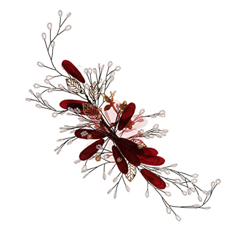 Barrette de mariage rouge fleurs épingle cheveux sans glisser