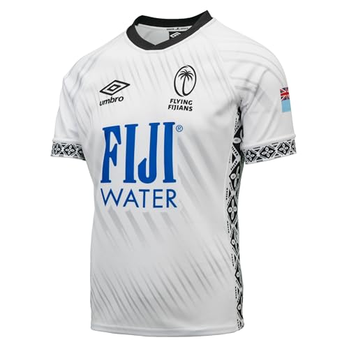 Umbro Men's Rugby Jersey, White/Black/Blue-Home