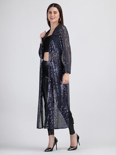 Image of Women's Long Power Net Sequinned Shrug