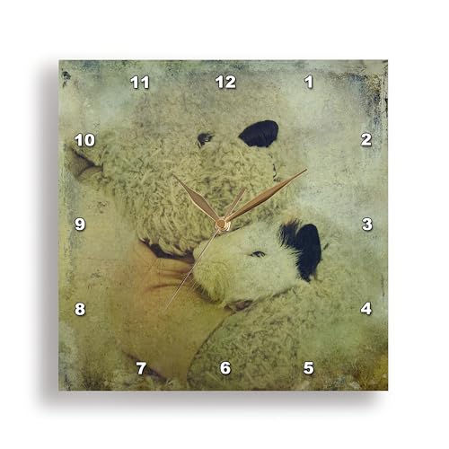 3 d Rose DPP 6397 1 Wall photo 3dRose DPP_6397_1 Wall Clock, Teddy Bear Hugs a Guinea Pig, 10 by 10-Inch