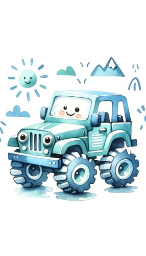 Heimisch Wunder Póster para habitación infantil con diseño de coche alegre, decoración colorida y divertida para los pequeños fans de los vehículos, decoración de habitación de bebé