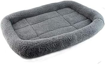 PETSHUBs Bolster Pet Bed | Dog Beds Ideal for Metal Dog Crates | Machine Washable & Dry Pet Mattress Grey