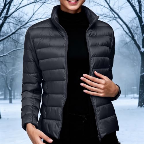 Puffer Jackets for Women Winter Fashion Cropped Down Coats with Pockets - image 5