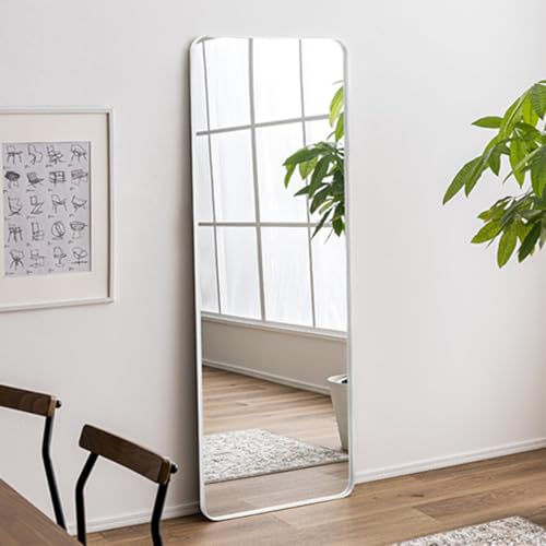 スマート・アイ(smart-i) スタンドミラー Front(フロント) 長方形 全身鏡 アルミフレーム 姿見ミラー 壁掛け対応 床置き対応 軽量 薄型 おしゃれ 強化ガラス 飛散防止 シンプル モダン 北欧 60×160cm ホワイト
