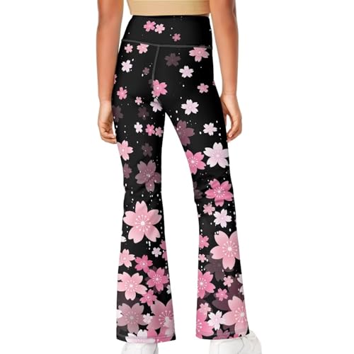 Image of Girls Flare Leggings 5-14T Cute Bell Bottoms for Girl Yoga Pants for Gym