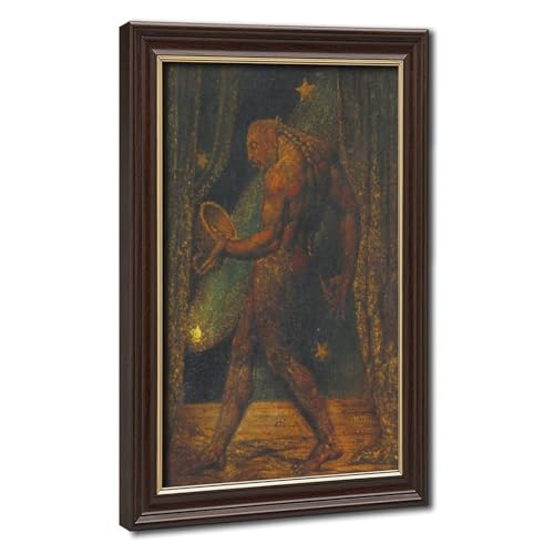 Cadre suspendu avec toile William Blake 50x76 cm pour bureau sombre