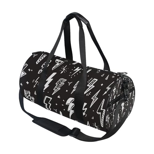 Lightning Bolts Gym Duffle Bag Women Men Sports Fitness Bag Travel Workout Gymnastics Dance