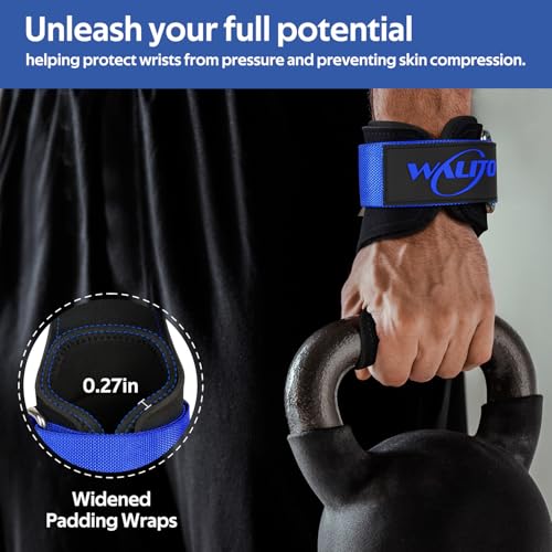 Image of Weight Lifting Wrist Strap，Double Layer Leather Wrist Wraps with Neoprene Padding for Weightlifting & Deadlifts - Adjustable Gym Straps for Men & Women