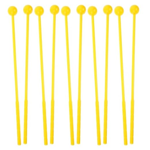 SUPVOX 10 Piezas Baquetas De Tambor Infantil, Palos De PláStico Para PercusióN, Accesorios Para Instrumentos De Percusión, Amarillo, Mango CóModo Y FáCil De Usar, Ideal Para EducacióN Mus