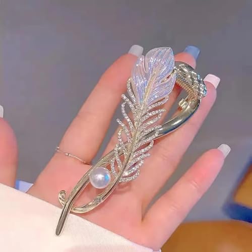Image of Modern Hair Clutcher For Women | Stylish Hair Claws For Girls | Trendy Alloy Metal Clips | Premium & Fashionable Girls Hairs Accessories | Suitable In Various Occasions (Sweet Feather)