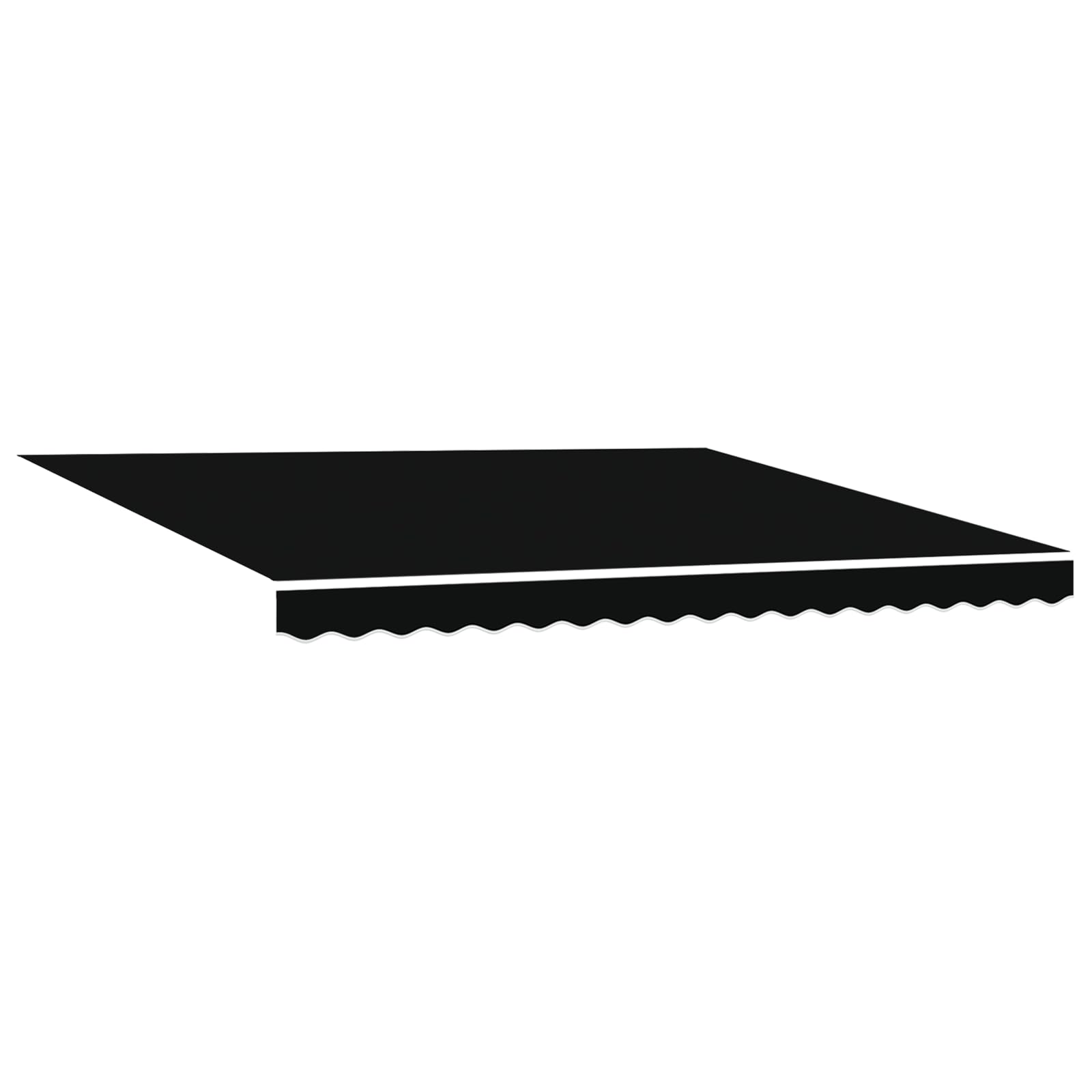 Tomostar Toile de Remplacement Store Banne, Toit de Rechange Tissu de Remplacement pour Auvent Cadre 4x3 m Noir