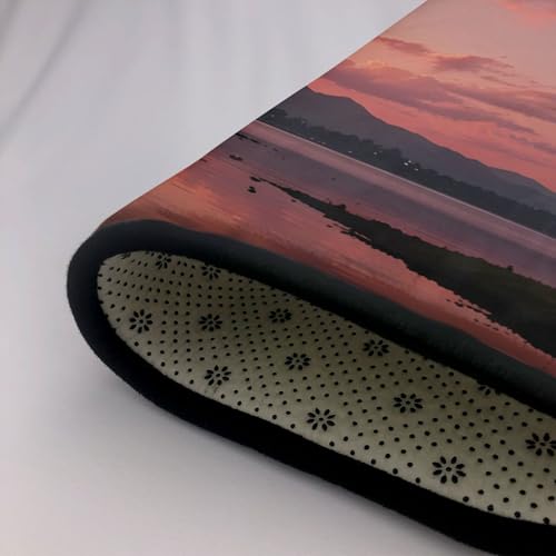 Tapis imprimé rivière japonaise rose grand tapis de table basse