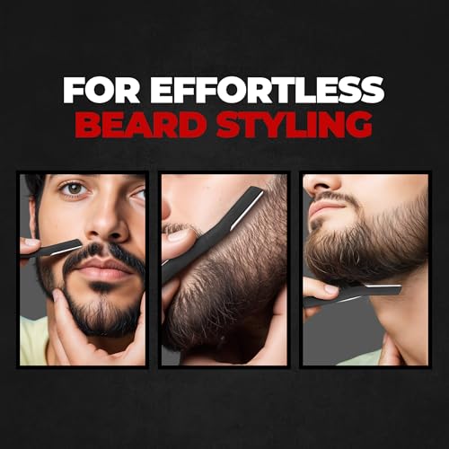 Image of Beard Beard and Hair Growth Oil 50ml & Styling Tool Combo| Faster beard growth and thicker looking beard | Beard Styling Razor for Men | Reusable Razor | Sharp, Safe & Precise Shaping Razor for Men - Set of 2
