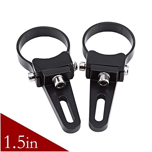 KIMISS 2pcs 1"-3" Aluminum Bullbar Mounting Bracket Clamps, Adjustable LED Light Bar Bull/Roll Tube Mounting Brackets Holder Kits Universal for Cars, Trucks, SUV, ATV, Off-Road Vehicle(1.5in)