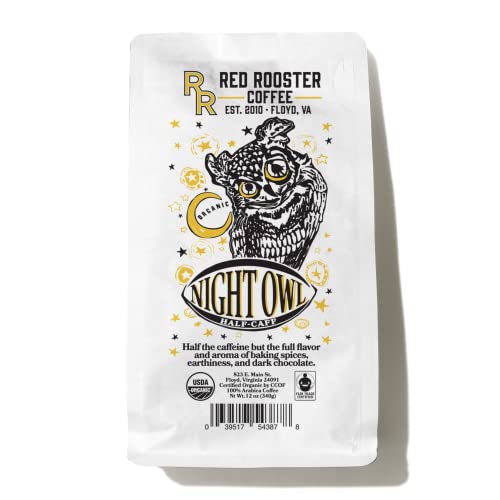 Red Rooster Coffee, Organic Night Owl Half-Caff Coffee