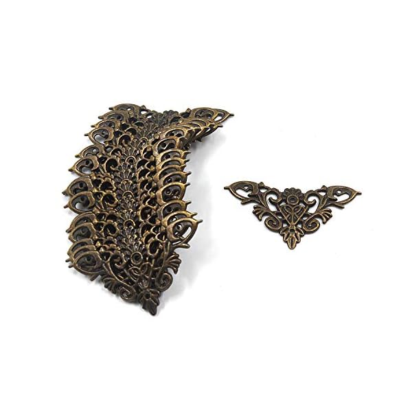 Geesatis Dekorative Eckabdeckung mit Befestigungsschrauben, Bronze, 6,3 x 4,6 cm, 20 Stück