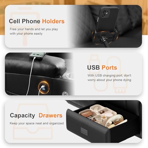 Luxury Leather Recliner Sofa Set