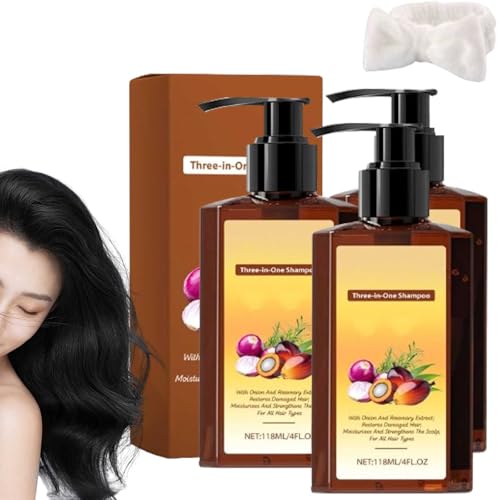Champú Acondicionador Nutritivo 3 en 1, Champú Natural para el Crecimiento del Cabello - Aceite de Batana, Romero y Cebolla, Fortalece las Raíces y Aporta Brillo, Cabello Más Grueso y Fuerte (3)