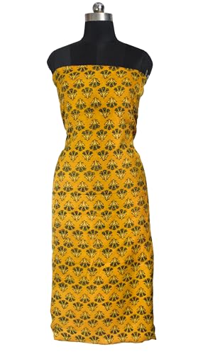 Image of Ethnics of Kutch Women's Ajrakh Modal Silk Natural Dye Hand Block Print Unstitched Kurta Fabric (For Lenght - Refer Bullet Point Below)
