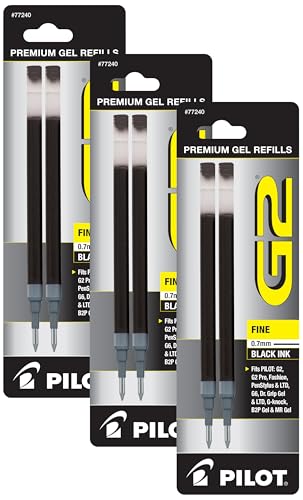 Image of Pilot, G2 Gel Ink Refills, Fine Point 0.7 mm, Black, 2 Count (Pack of 3)