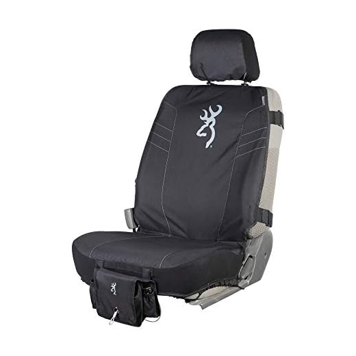 Browning Universal Front and Bench Seat Covers, Water Resistant for Car, Truck, and SUV, Black