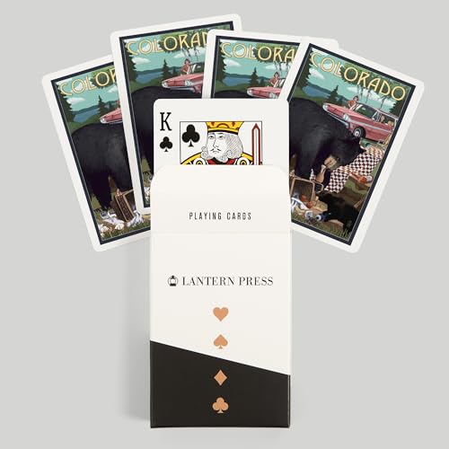 Lantern Press Colorado, Escena de oso y picnic, 52 cartas póker miniatura 6