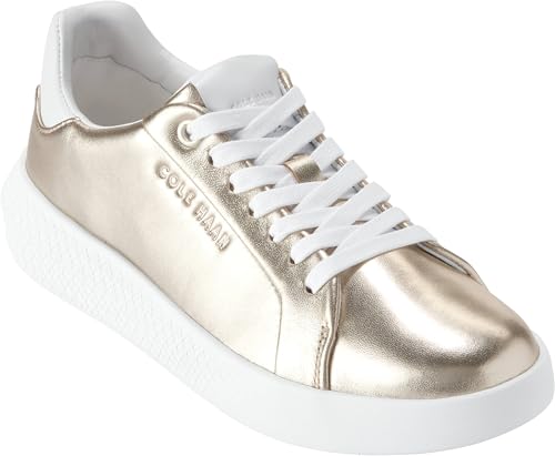 Cole Haan Cole Haan Women's Grand Hurrion Cup Lace-to-Toe Sneakers, Gold/White/White, 5.5-B US