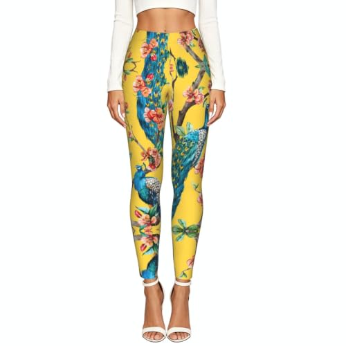 Leggings de compresión de pavo real con acabado premium suave 2