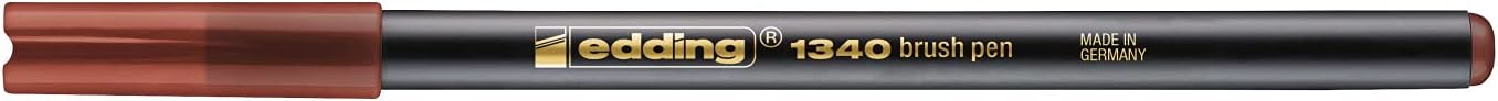 edding1340 BRUSH PEN Red - Fibre pen with Flexible Brush Style Tip