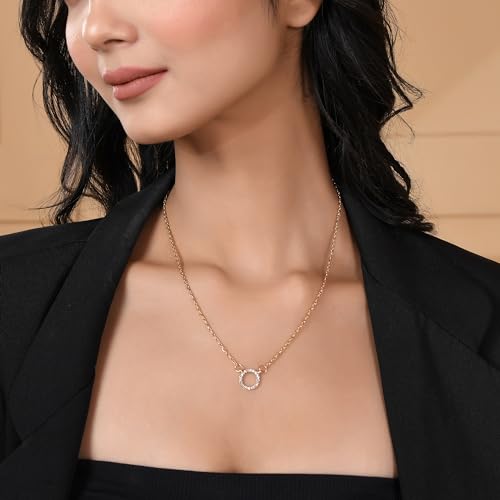 Serenity Circle Charm Necklace Plated