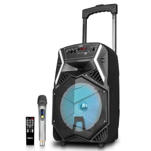 Impex Party Speaker with Trolley TS-25B 25W Portable with Wireless Mic, Remote and DJ LED Light...