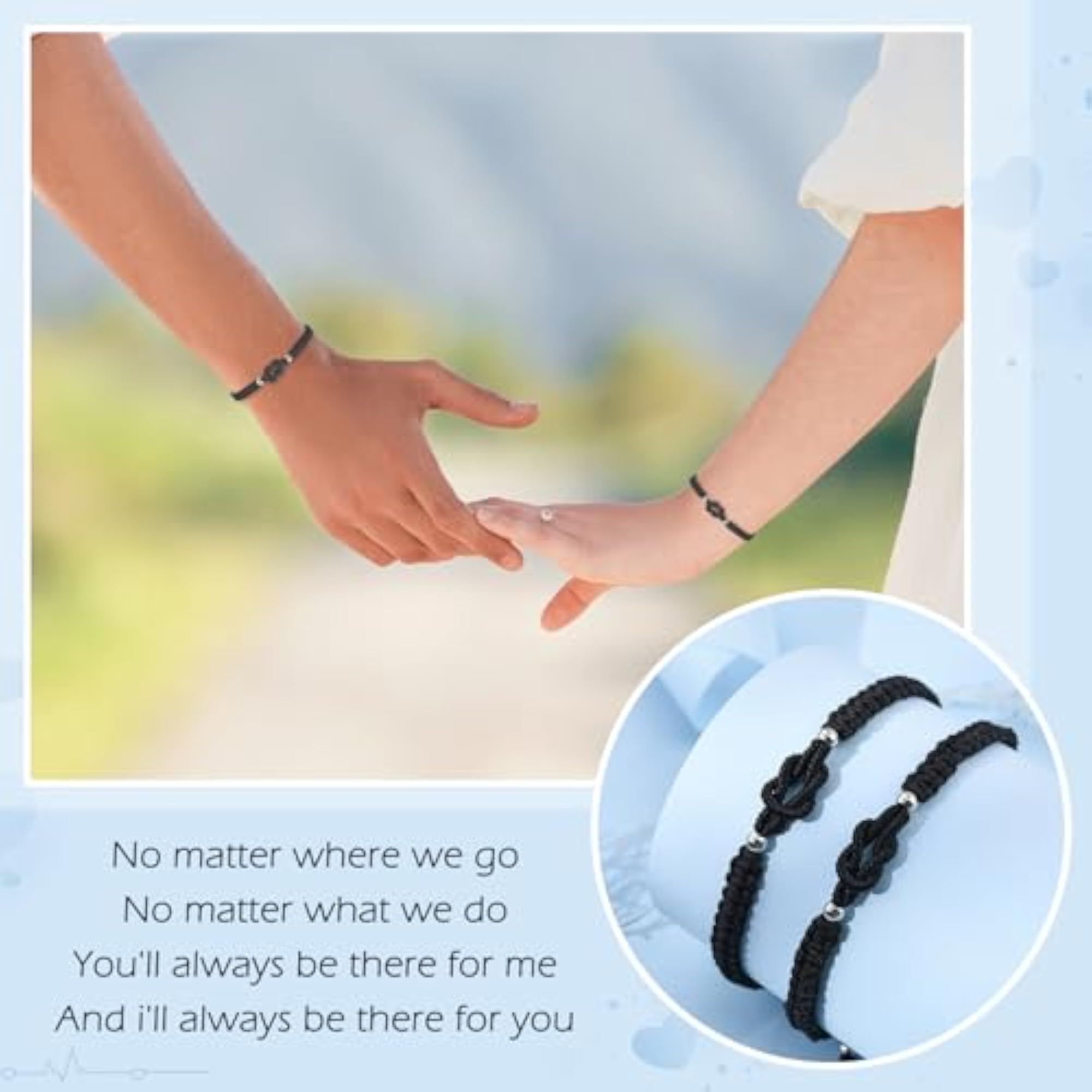 Matching Couple Bracelets for Anniversary, Long Distance Relationship