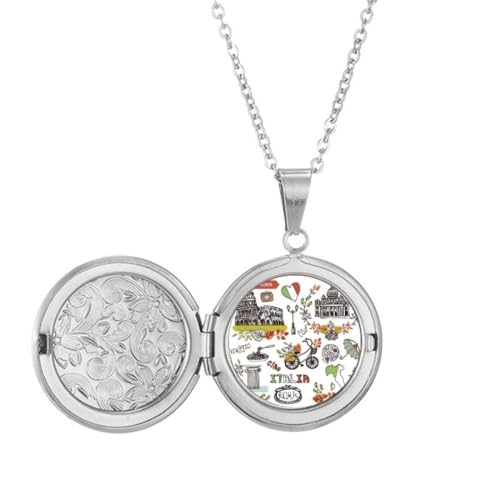 Bijoux cadeau d'anniversaire collier médaillon graffiti automne pour pendentif photo tendance