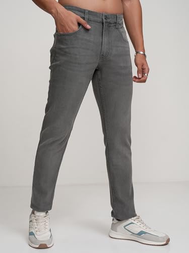 Image of Highlander Mens Tapered Fit Denim Jeans for Man| Regular Length|Mid-Rise|Stretchable Fabric for Comfort fit| Jeans for Man | Men Jeans
