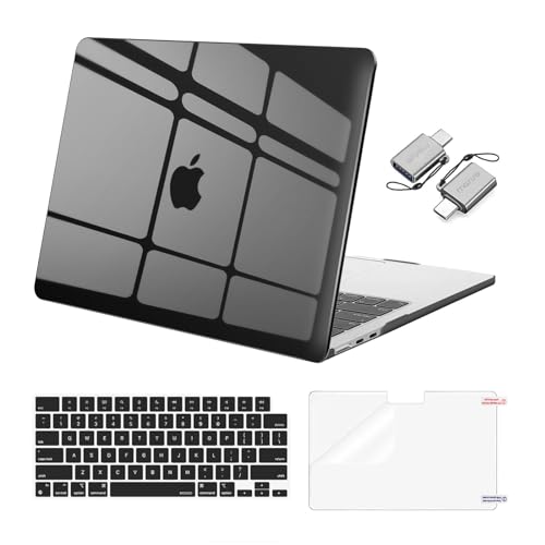 Image of MOSISO Compatible with MacBook Air 13 inch Case M5 2026 M4 2025 M3 M2 2024-2022 A3449 A3240 A3113 A2681, Hard Shell&Keyboard Cover&Screen Film&Type C for MacBook Air 13.6 inch Case, Smoke Black