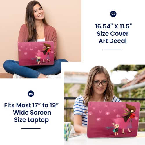 Image of LSS 17 17.3 Inches Laptop Notebook Skin Sticker with 2 Wrist Pads - Reusable Cover Protector Vinyl Sticker Cover Decal Fits 17 inch - 19 inch HP Asus Acer - Girl Birthday Party Pattern