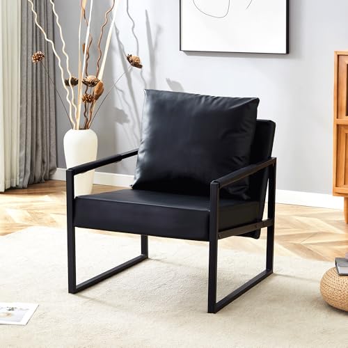 Sillón de PU cuero plegable Negro miniatura 1