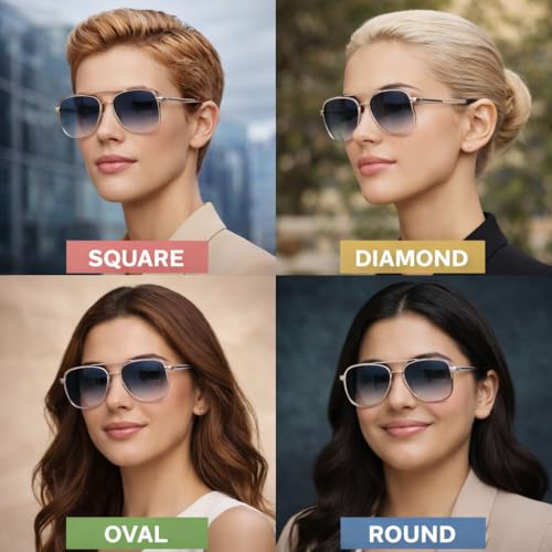 Image of Dervin UV Protected Driving Pilot Gradient Square Metal Body Sunglasses for Men and Women