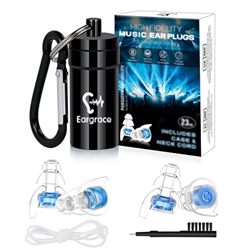 Eargrace Concert Earplug, 2 Pairs Small Size Musician Hearing Protection with Aluminum Carrying Case for Musicians, DJs, Fest
