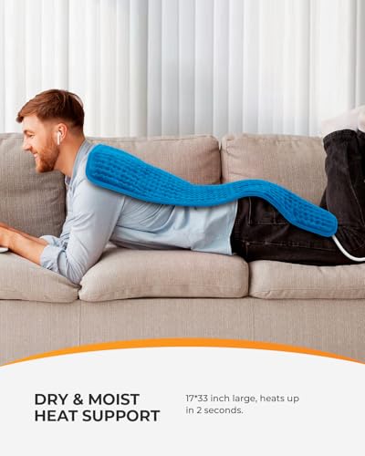 Image of CooCoCo Large Electric Heating Pad for Back Pain & Cramps Relief, Auto Shut Off, Machine Washable, FSA Eligible Heat Pad for Neck & Shoulder, 17x33 inch