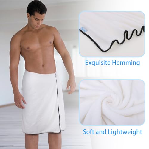 Serviette de bain homme qui tient seule drap de douche blanc réglable