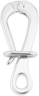 XIOSOIAHOU Hardware Accessories 4" Quick Release Eye Pelican Shackle 316 Stainless Steel Locked Rectangle Ring Folding Shackle Lifeboat Life Raft Marine Boat
