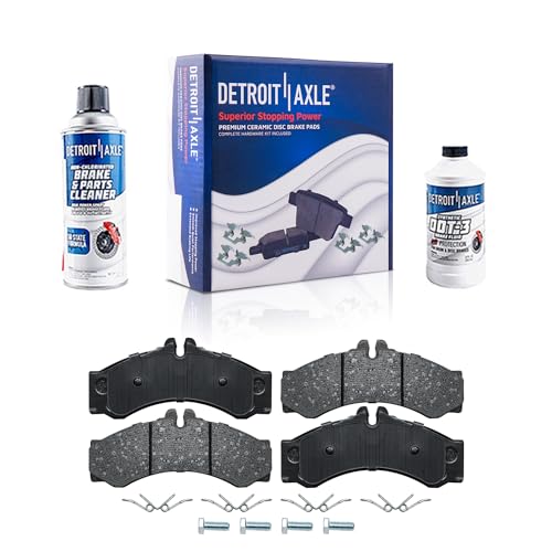 Image of Detroit Axle - Front or Rear Brake Pads for 2002-2006 Dodge Freightliner Sprinter 2500 3500 Ceramic Brake Pads with Hardware Set 2003 2004 2005 Replacement