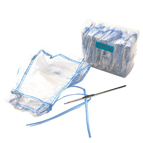 DEXING Disposable Salon Hair Coloring Highlighting Cap 12 Packs with Metal Hook, Bleed-proof Design. Flexible Durable Frosting/tipping Cap For Home or Professional Use