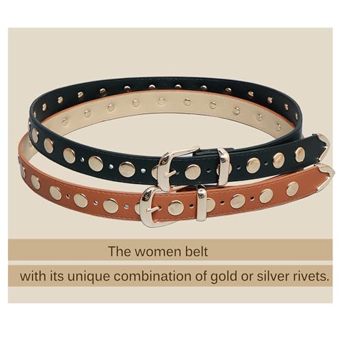 Women Fashion Punk Belt Decorated Waist Belt for Jeans Pants Dresses Metal Tailed Faux Leather Ladies Belts3