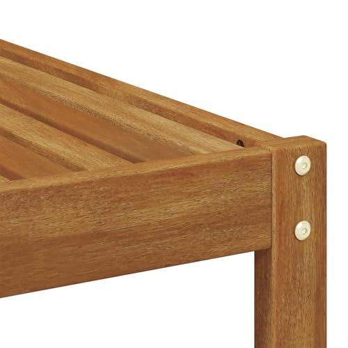 Mesa cuadrada de jardín resistente a la lluvia y al sol de acacia 8