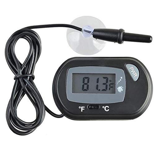 linjunddd Regalo Invierno Peces De Acuario Tanque Termómetro Ventosa LCD Acuario De Peces Digital Medidor De Temperatura del Reptil Serpiente Terrario Marina Vivarium Termómetro Caliente Cover