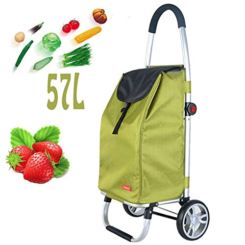 YQGOO Einkaufswagen Klappwagen Haushalt Tragbarer Einkaufswagen Spurstange 180 & deg; zusammenklappbarer 57L Kleiner Push-Pull-Wagen mit großem Fassungsvermögen Leicht und leicht zu zerlegen – Bild 3