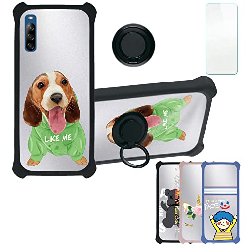 Aroepurt Funda para Sony Xperia L4 Funda Compatible con Sony Xperia L4 Case Carcasa [con 9H Dureza HD Protector Pantalla] PC + Silicona Soporte DYH-SSG